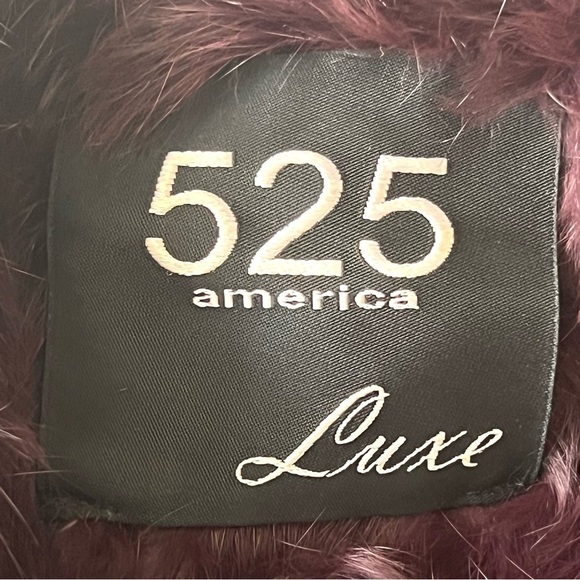 525 America Luxe Rabbit Fur Eggplant Purple Vest Women Medium - Picture 10 of 10